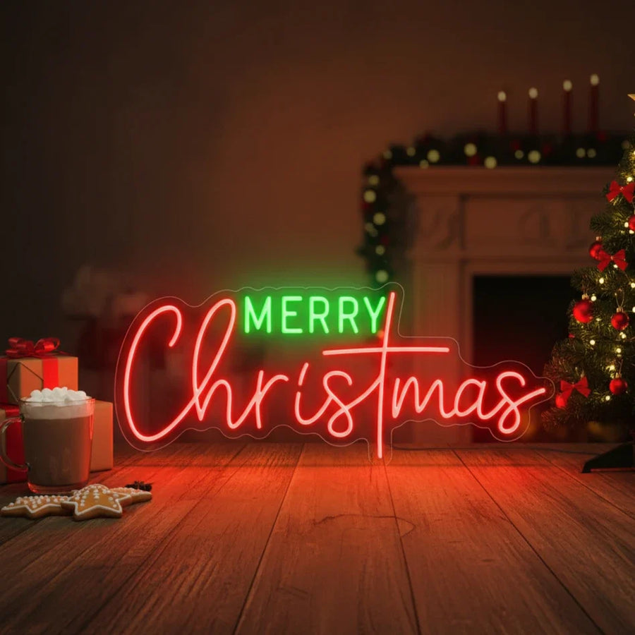 How to Style a Merry Christmas LED Neon Sign