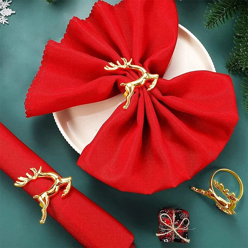 How to Set a Christmas Table With Gold Elk Napkin Rings