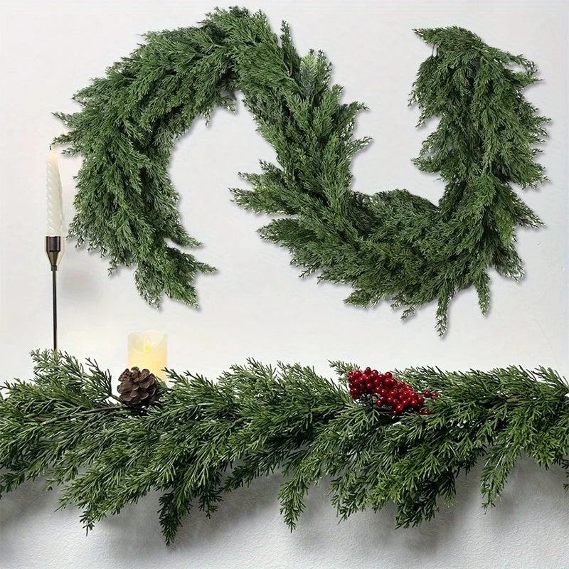 How to Style a Cedar Pine Garland on a Mantle, Wall or Door