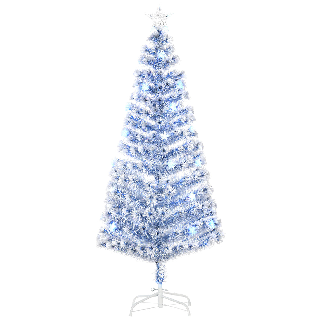 6ft Pre-Lit Fibre Optic Christmas Tree - White Blue