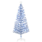 6ft Pre-Lit Fibre Optic Christmas Tree - White Blue