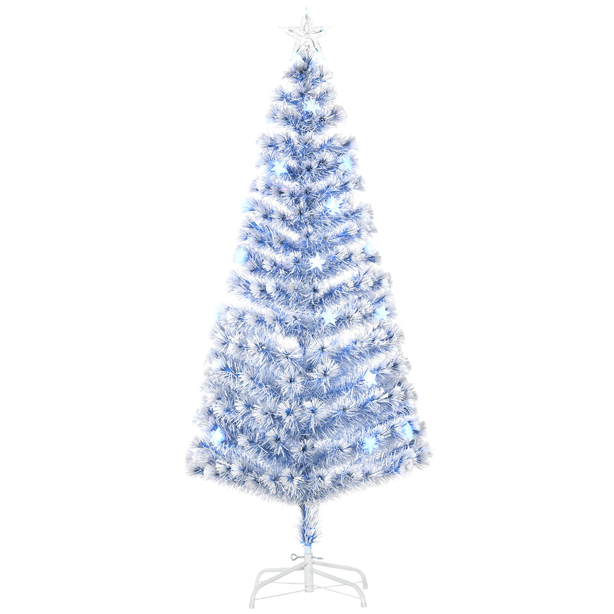 6ft Pre-Lit Fibre Optic Christmas Tree - White Blue