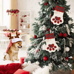 Large Dog Christmas Stocking, Red Plaid, 18 x 11 Inch