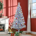 6ft Pre-Lit Fibre Optic Christmas Tree - White Blue