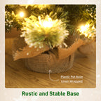 Prelit Snow Flocked Tabletop Christmas Tree, 60 cm - Green