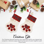 Large Dog Christmas Stocking, Red Plaid, 18 x 11 Inch