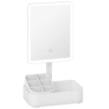 Rechargeable LED Makeup Mirror with Storage Box - 1000 mAh battery - White