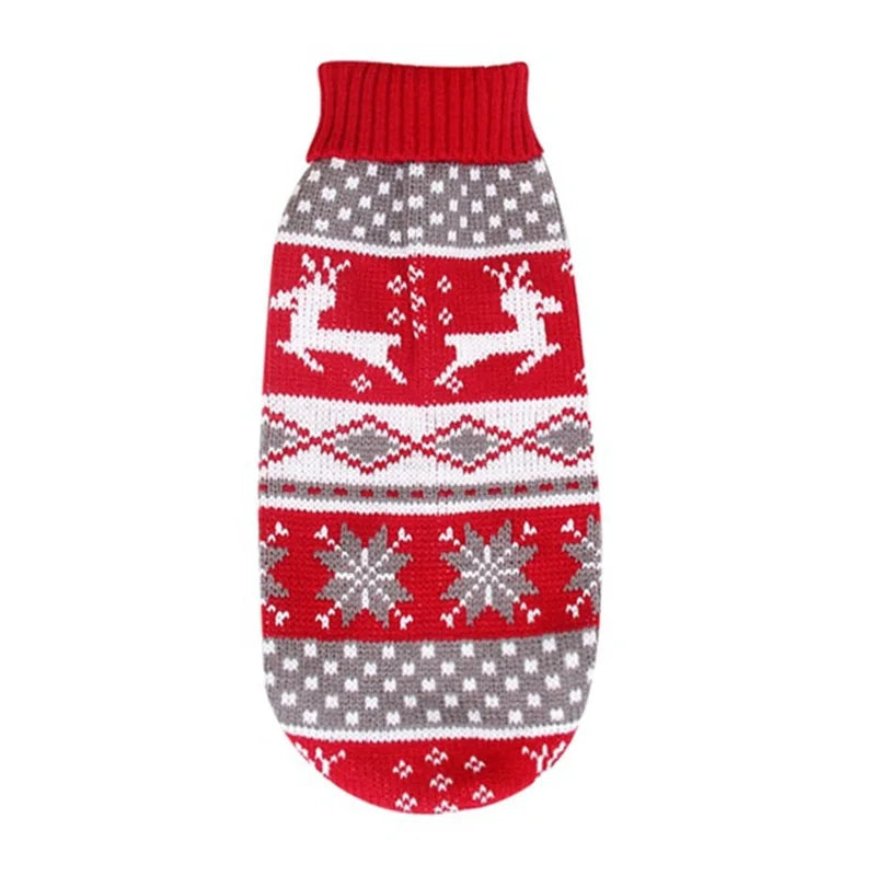 Knitted Reindeer Christmas Dog Jumper