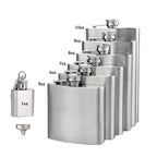 Stainless Steel Pocket Hip Flask with Funnel - Multiple sizes available