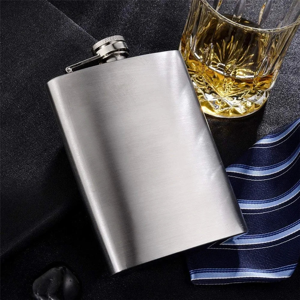 Stainless Steel Pocket Hip Flask with Funnel - Multiple sizes available