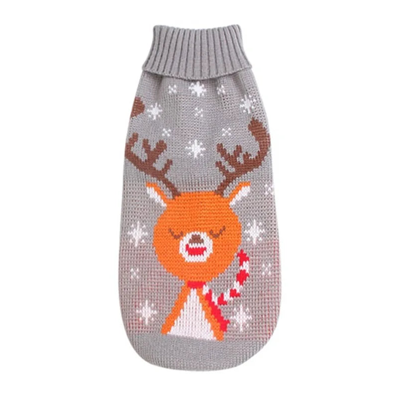 Knitted Reindeer Christmas Dog Jumper