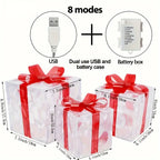Lighted Christmas Gift Box Decorations, Set of 3
