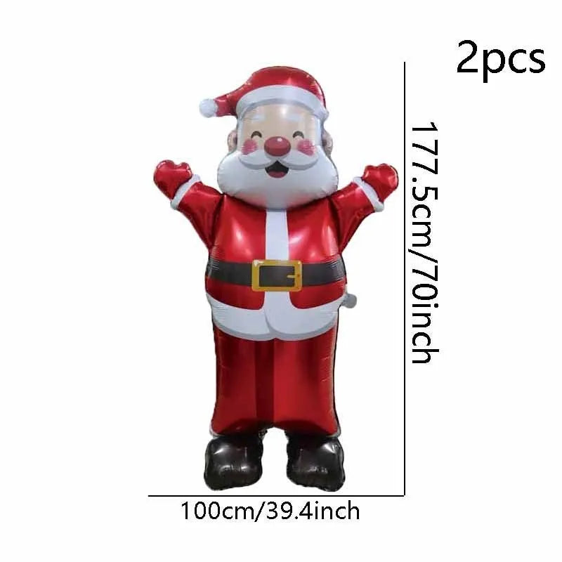 Standing Waving Santa Claus Foil Balloon, 70 Inch