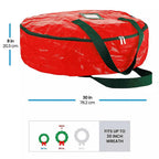 Round Christmas Wreath Storage Bag - Large