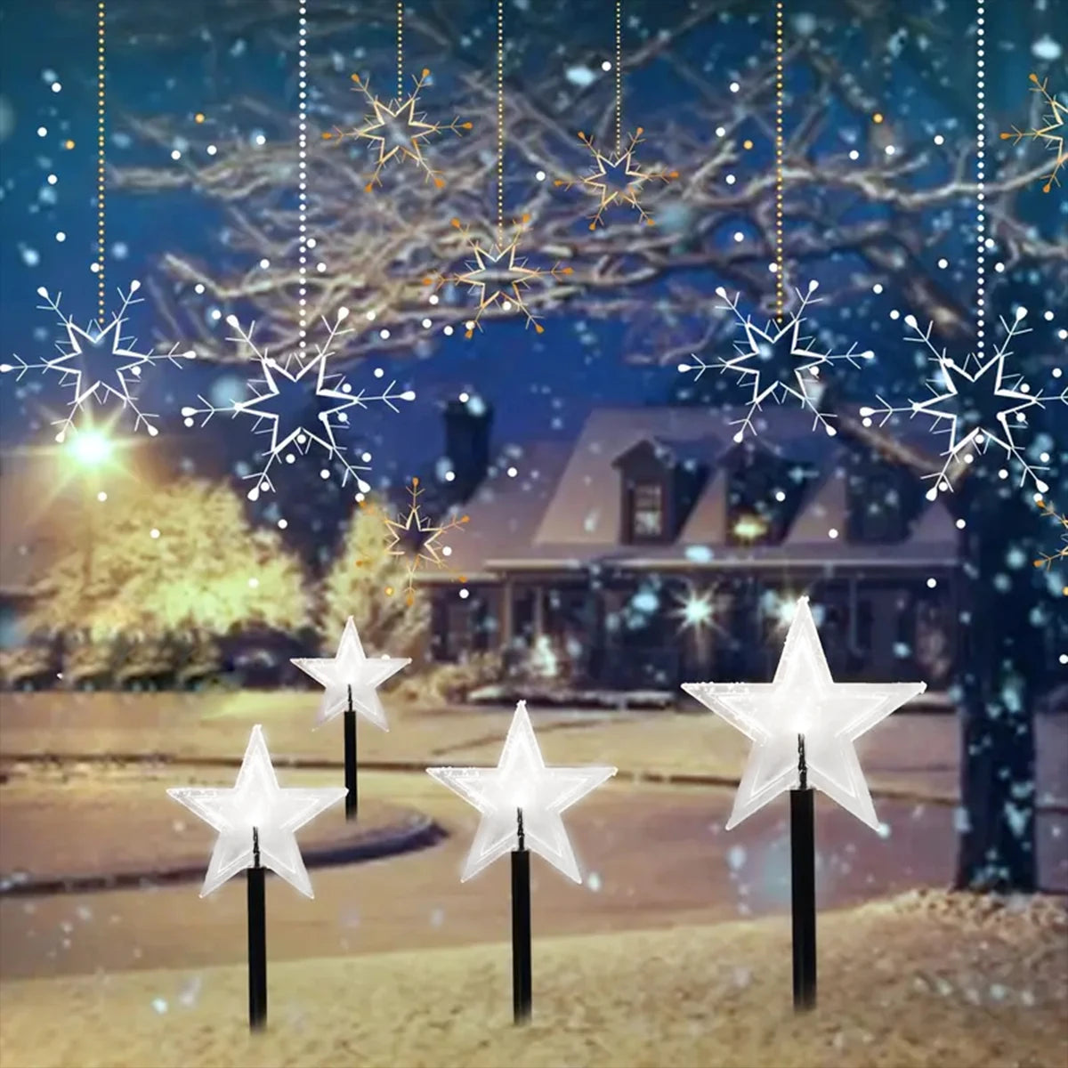 Solar Christmas Pathway Stake Lights - ABS