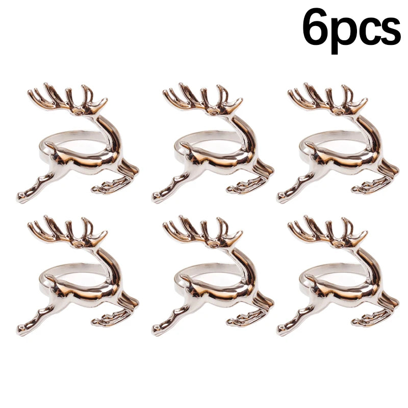 Christmas Elk Napkin Rings, Metal