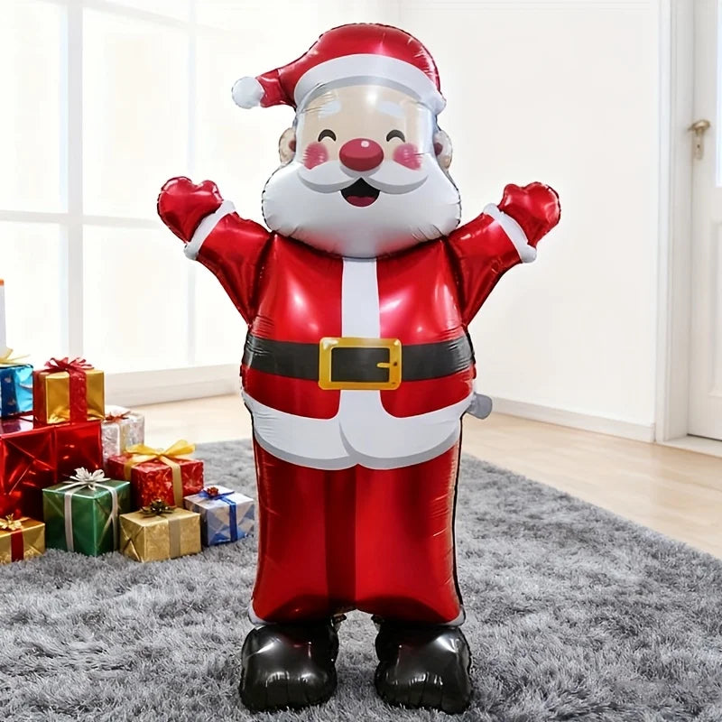 Standing Waving Santa Claus Foil Balloon, 70 Inch