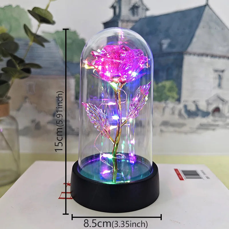 Eternal Rose Flower in Glass Cover Gift