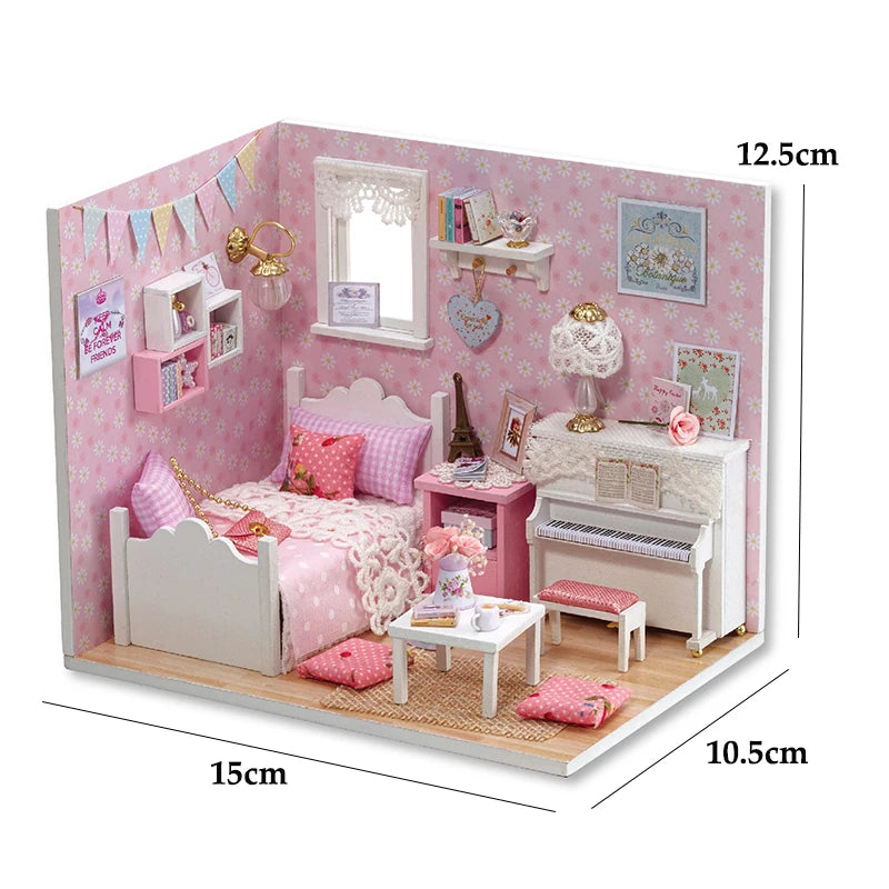 Kitten Miniature House, Wooden 3D Puzzle Kit - Wood