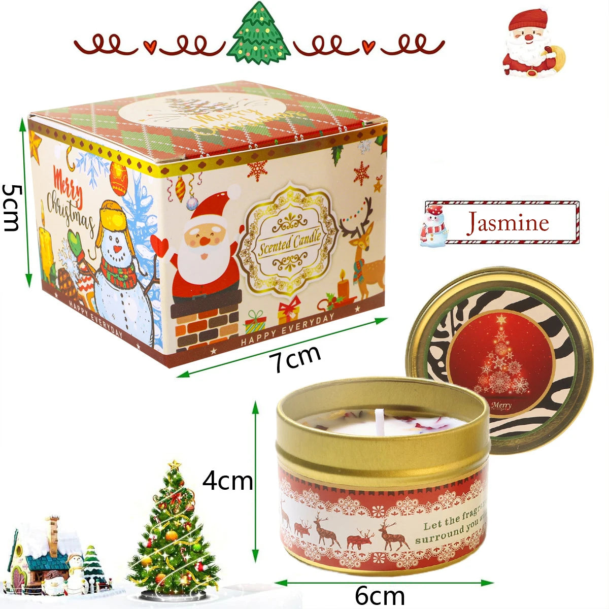Christmas Scented Soy Wax Candle Gift Set