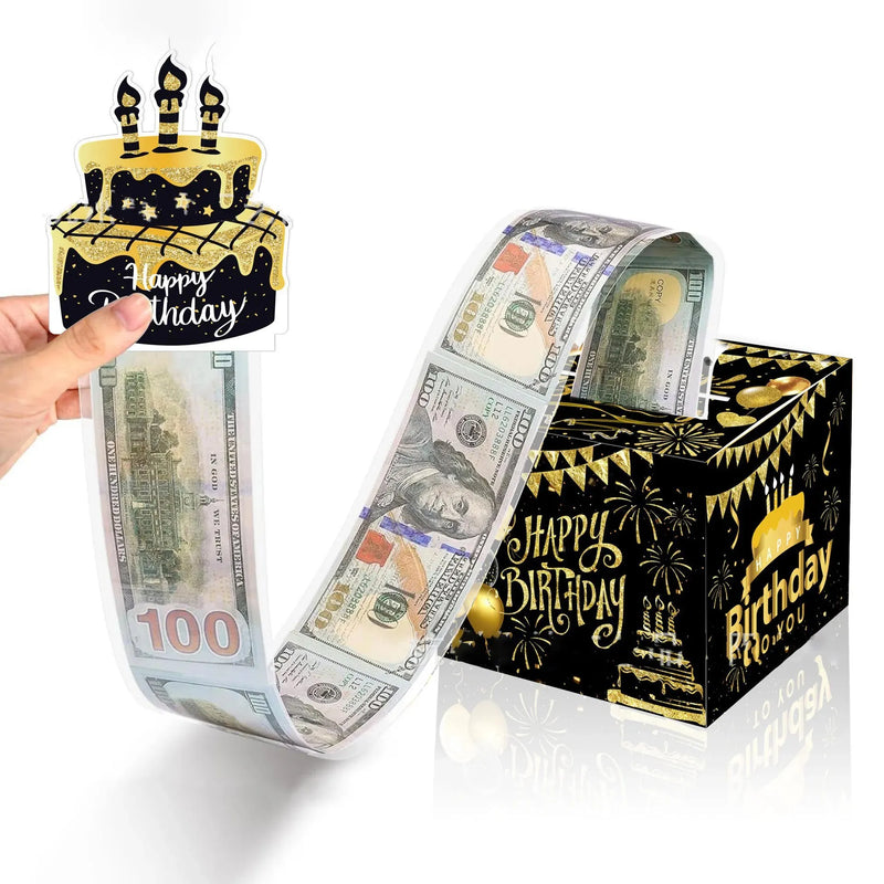 Birthday Cash Gift Box with Cake Card - Paperboard