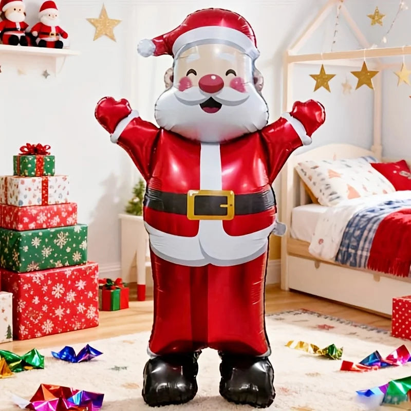 Standing Waving Santa Claus Foil Balloon, 70 Inch