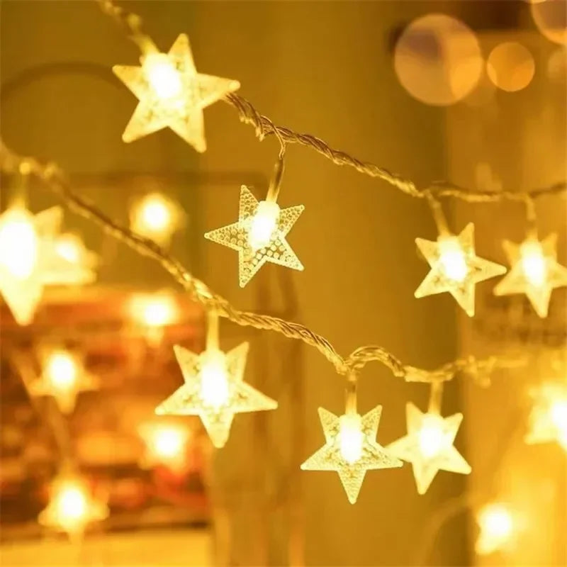 Star Fairy Lights, Battery Operated - Warm white