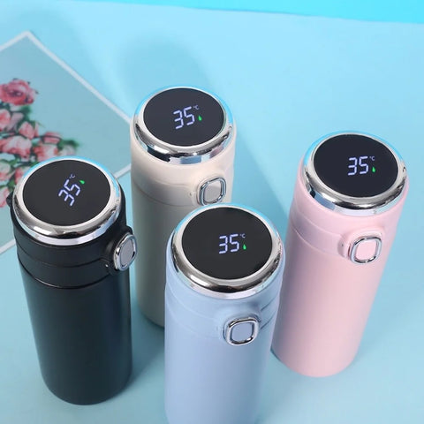 Stainless Steel Vacuum Flask with LED Temperature Display - 400 ml