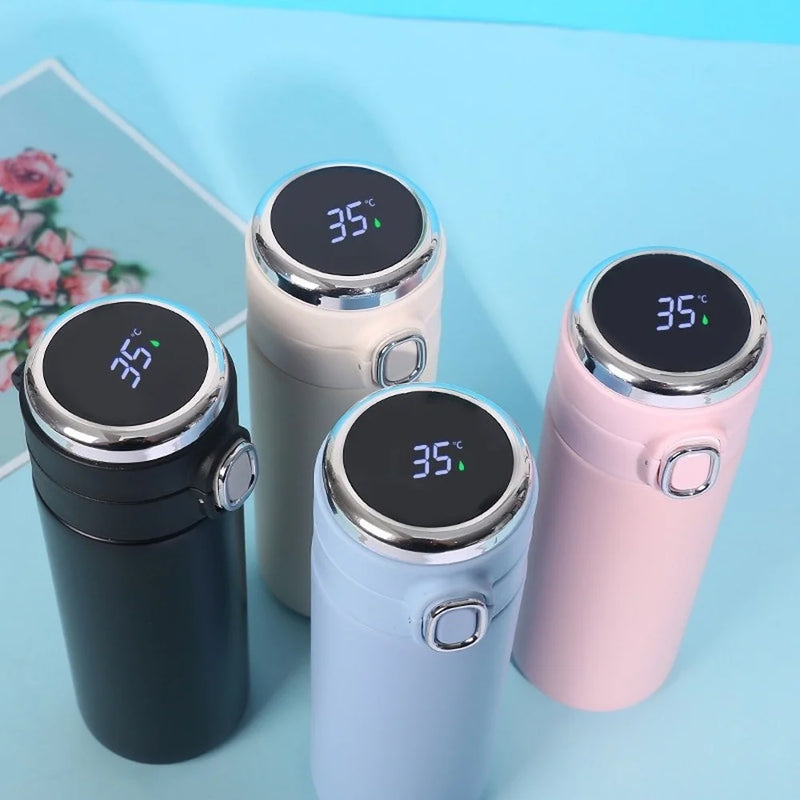 Stainless Steel Vacuum Flask with LED Temperature Display - 400 ml
