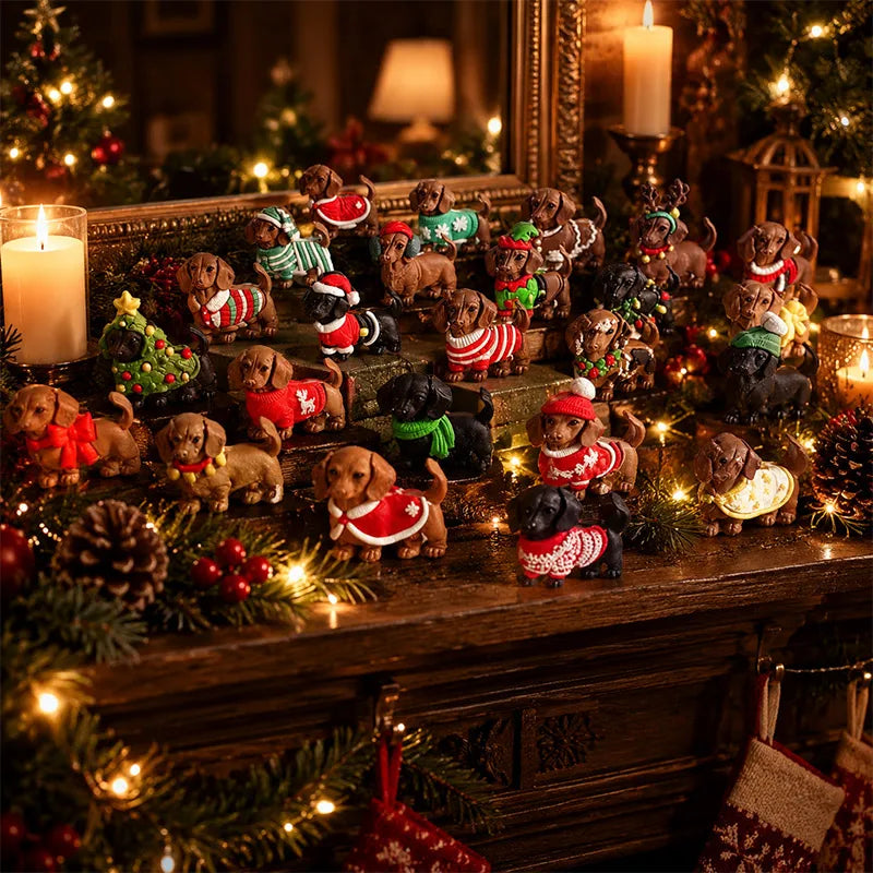 Dachshund Advent Calendar with 24 Figures