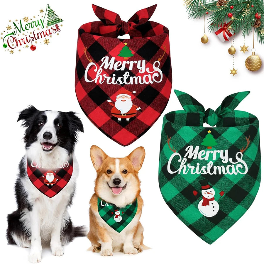 Christmas Dog Bandana Triangle Scarf