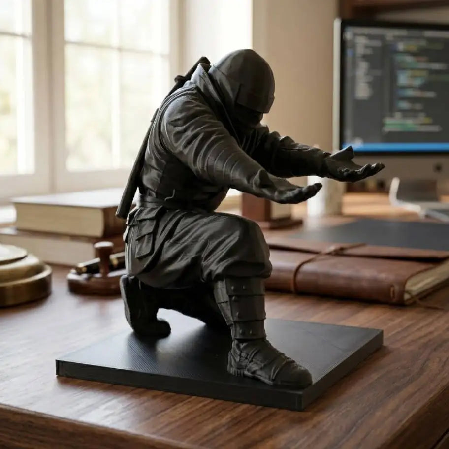 Miniature Ninja Pen Holder Desk Ornament