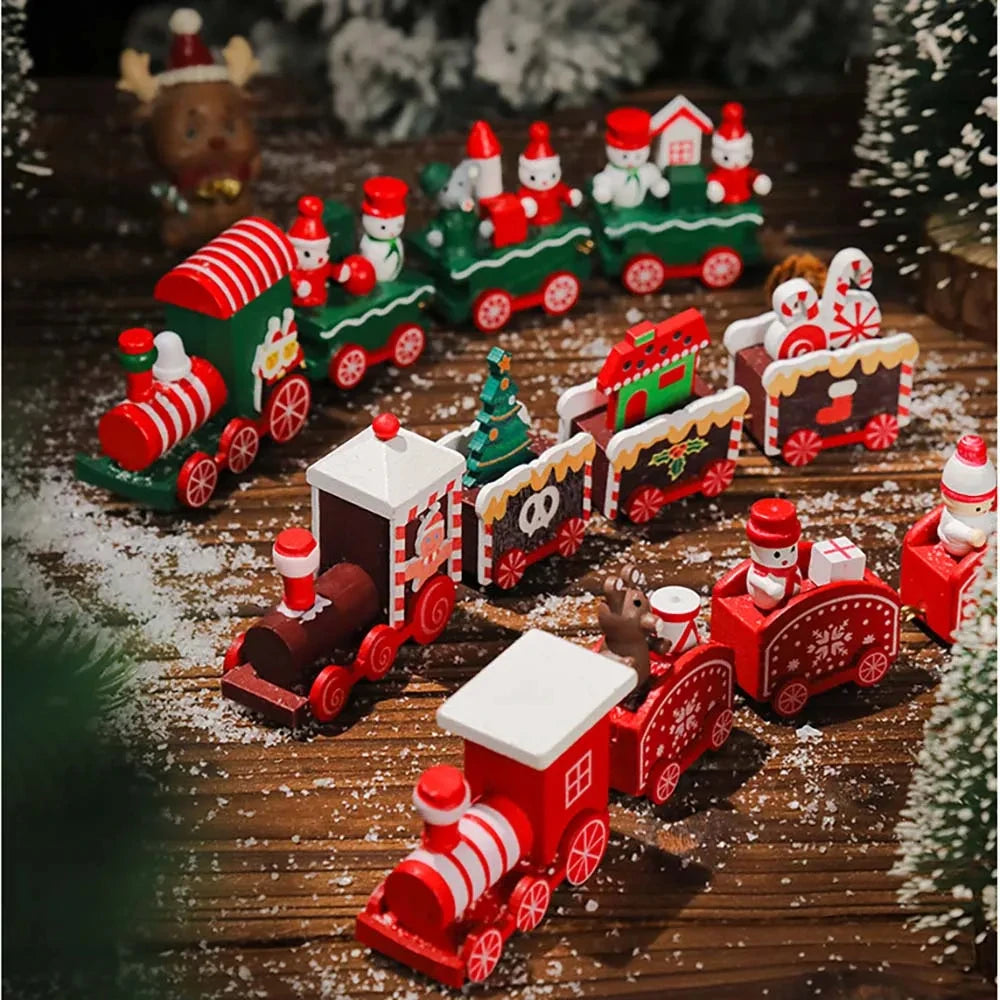 Wooden Christmas Train Ornament