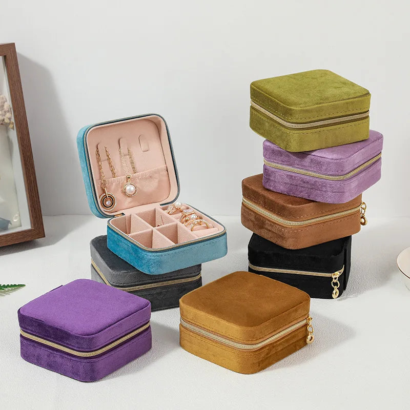 Velvet Travel Jewellery Box - for Women