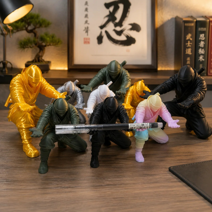 Miniature Ninja Pen Holder Desk Ornament