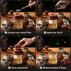 Wooden Cocktail Smoker Kit for Whisky - Wood