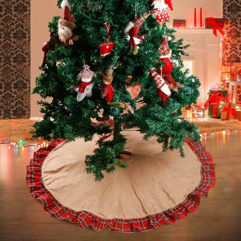 Rustic Jute Christmas Tree Skirt - Natural