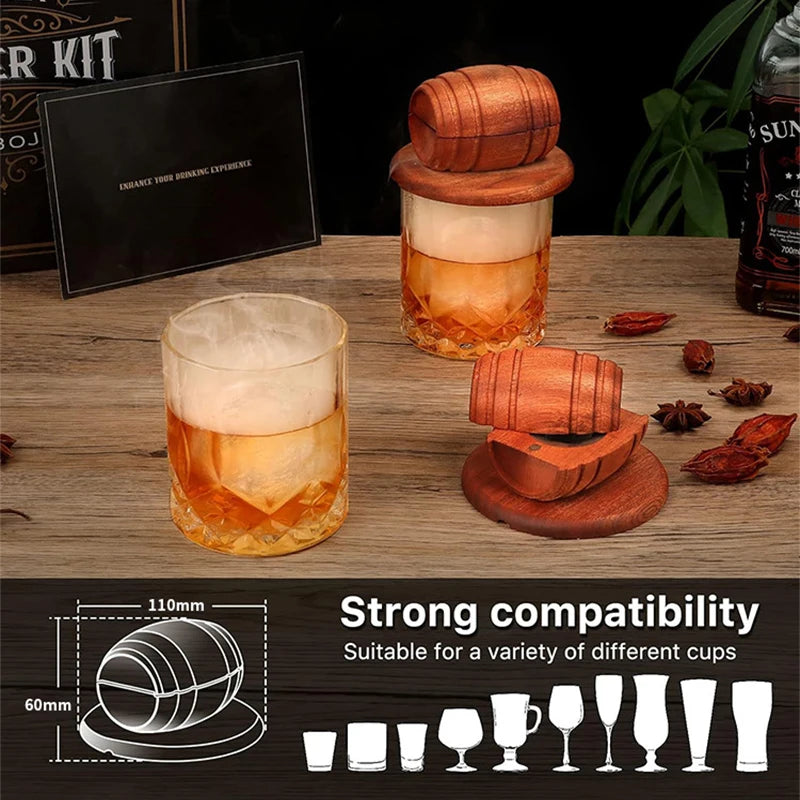 Wooden Cocktail Smoker Kit for Whisky - Wood