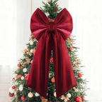 Extra Large Velvet Christmas Bow with Long Tails