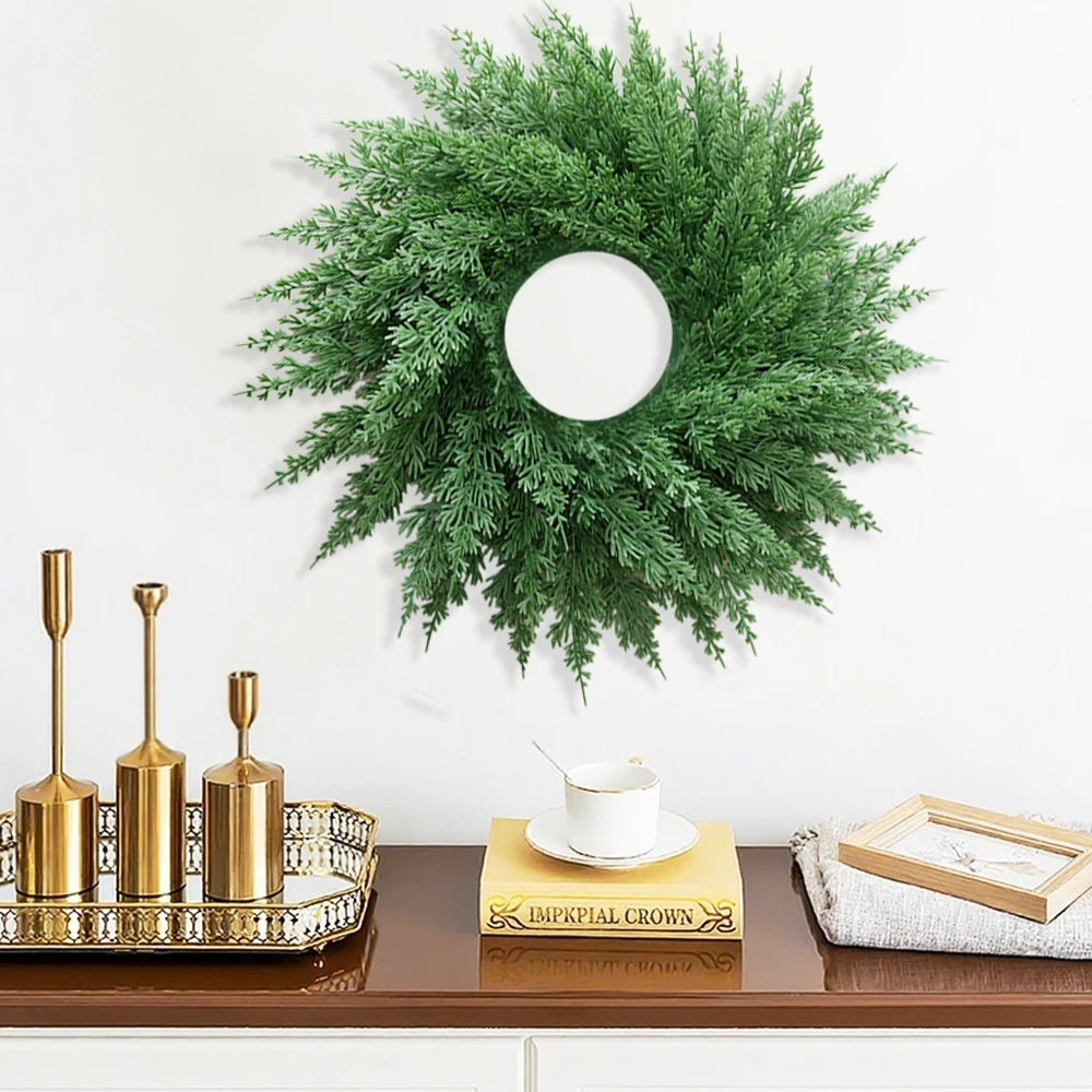 Artificial Cedar Christmas Wreath, Real Touch Needles