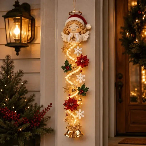 Crochet Christmas Door Hanger with LED Glow