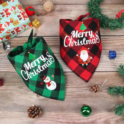 Christmas Dog Bandana Triangle Scarf
