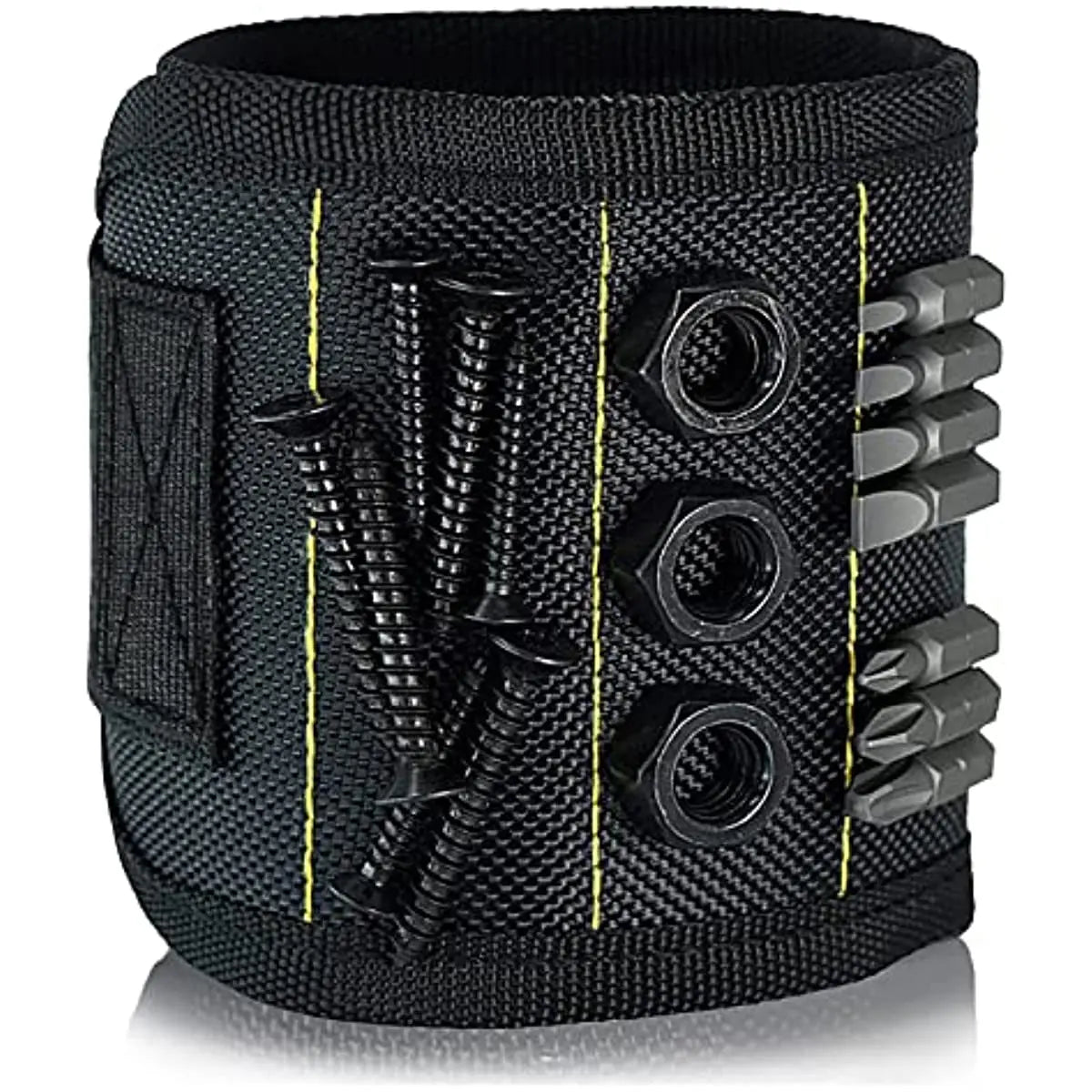 Magnetic Wristband for Screws, Nails and Drill Bits - Black