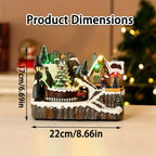 Animated Christmas Village Music Box with Train - Nylon