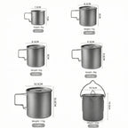 Titanium Camping Mug with Folding Handle - 220 ml to 750 ml - Other Base Metals