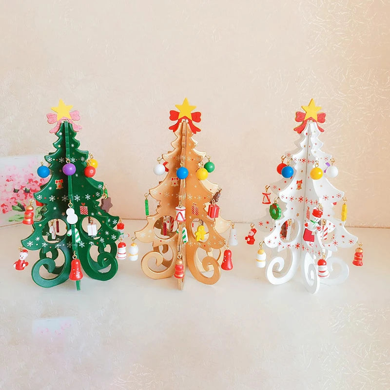 Wooden Christmas Tree Desktop Ornament