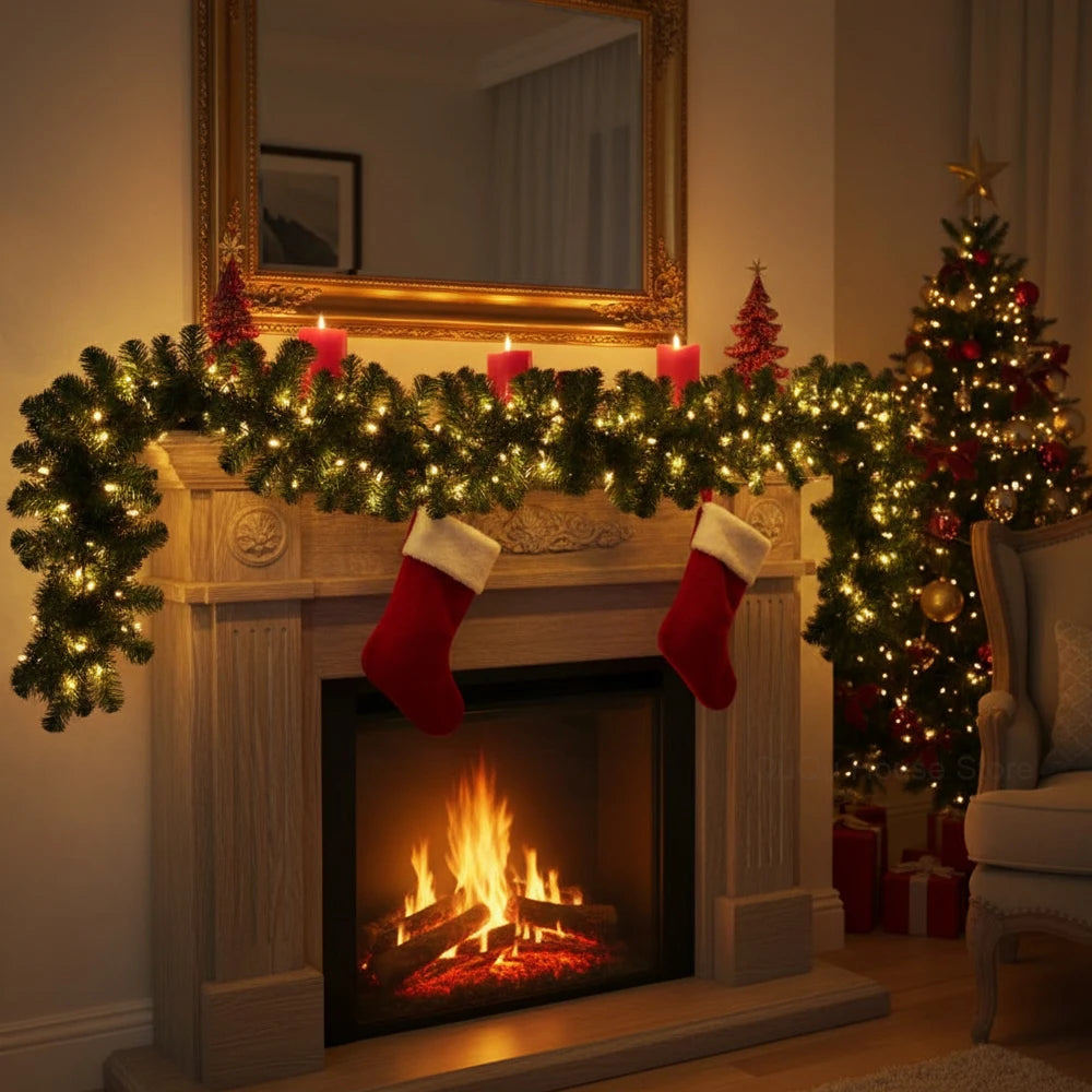 Artificial Pine Rattan Christmas Garland, 2.7 m - PVC