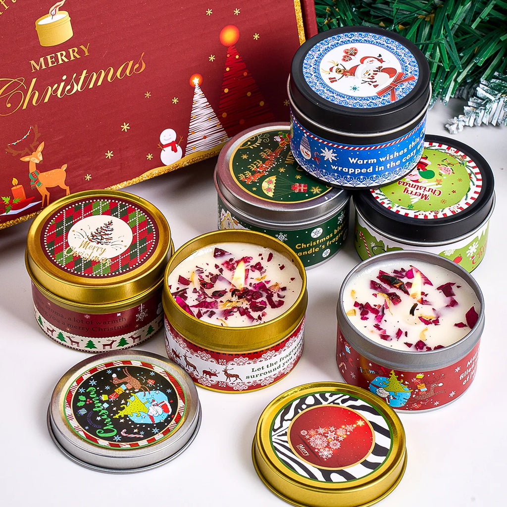 Christmas Scented Soy Wax Candle Gift Set