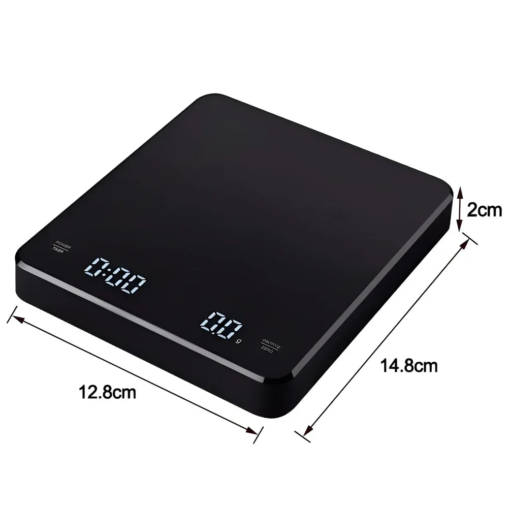 Digital Coffee Scale with Timer and LED Display - 3 kg - ABS