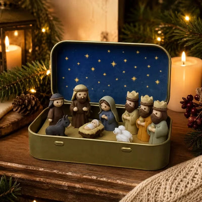Mini Nativity Set in Gold Tin - PLA